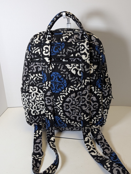 Vera Bradley Quilted Mini Backpack - Black, Blue & White